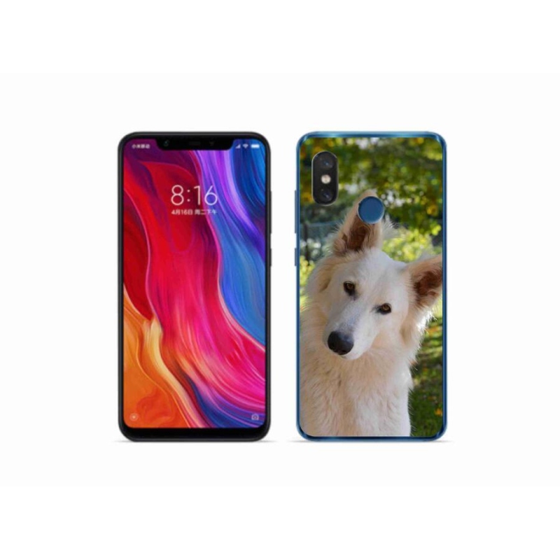 Gél borítás mmCase a Xiaomi Mi 8-hoz - fehér Svájci juhász 1