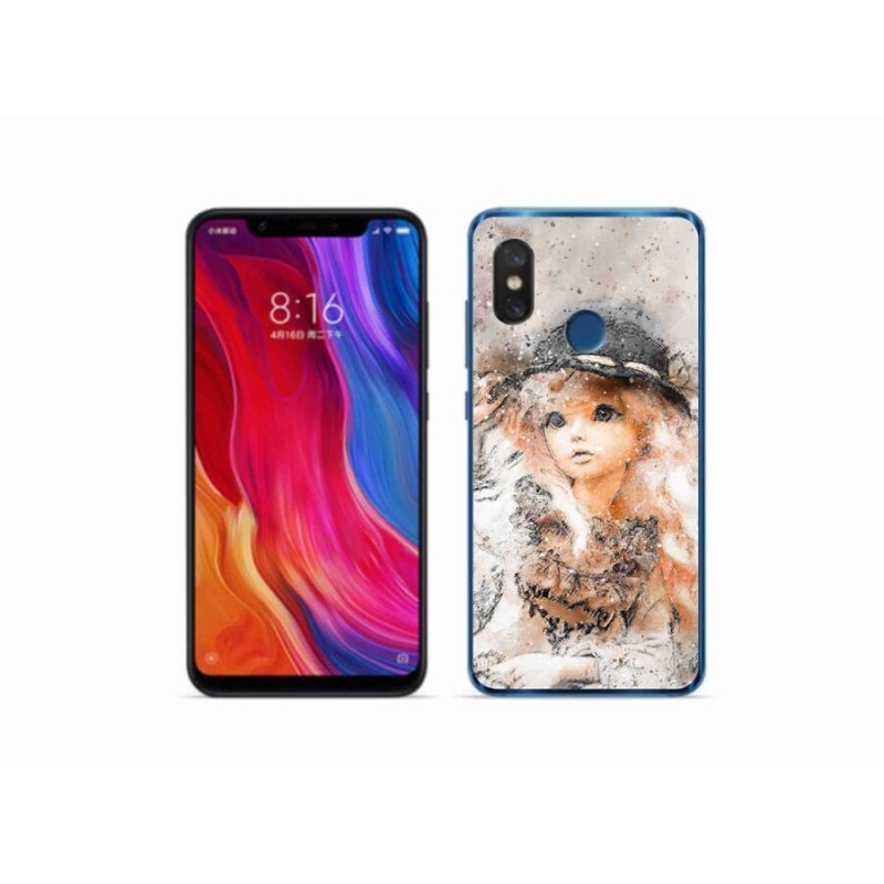 Gél borítás mmCase a Xiaomi Mi 8-hoz - lány kalapban