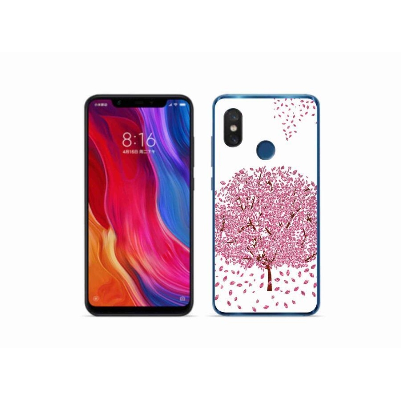 Gél borítás mmCase a Xiaomi Mi 8-hoz - rajzfilmfa levelekkel