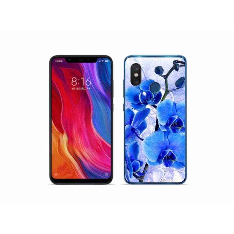 Gél borítás mmCase a Xiaomi Mi 8-hoz - kék virágok