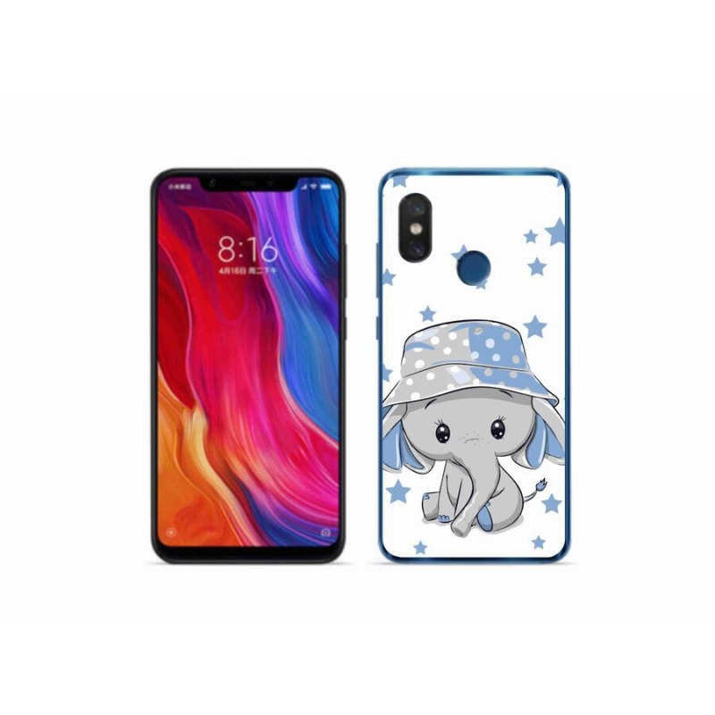 Gél borítás mmCase a Xiaomi Mi 8-hoz - kék elefánt