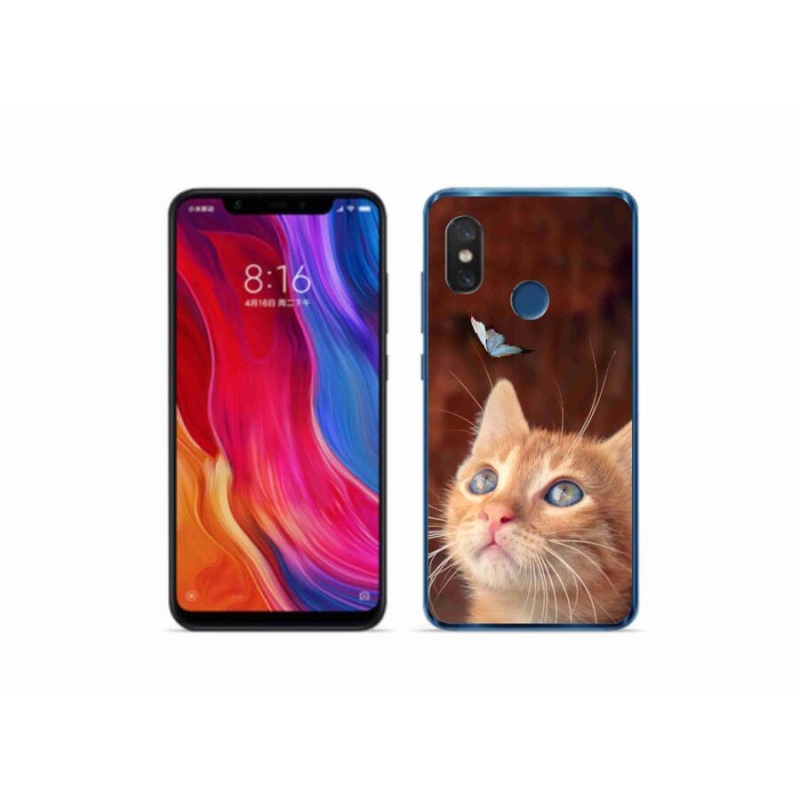 Gél borítás mmCase a Xiaomi Mi 8-hoz - pillangó és cica