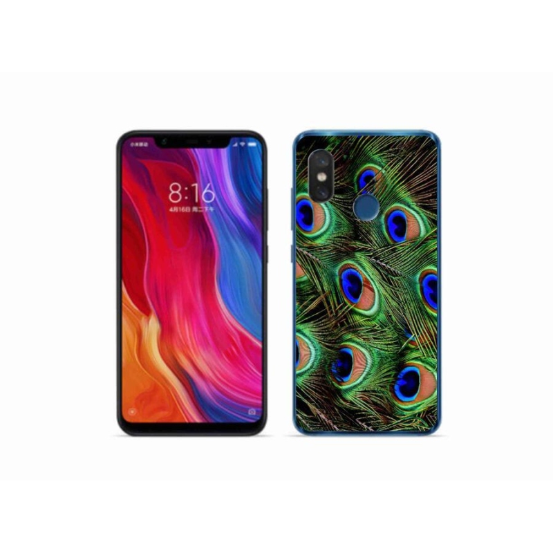 Gél borító mmCase a Xiaomi Mi 8-hoz - pávatoll