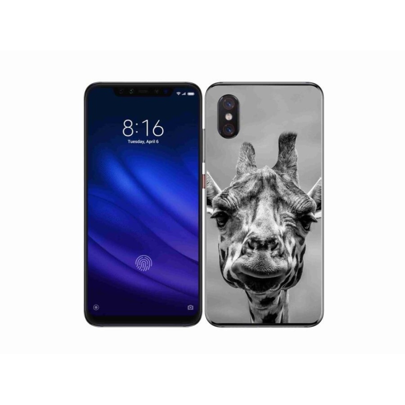 Gél borítás mmCase a Xiaomi Mi 8 Pro-hoz - fekete-fehér zsiráf