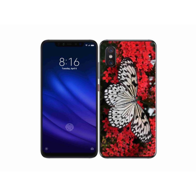 Gél borítás mmCase a Xiaomi Mi 8 Pro-hoz - fekete és fehér pillangó 1