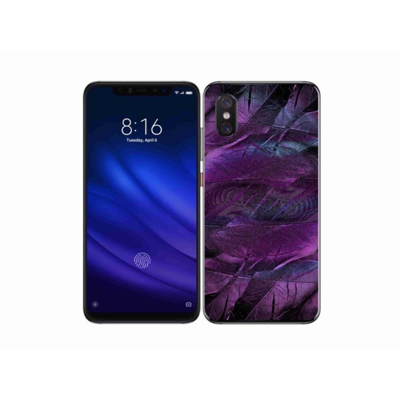 Zselés borítás mmCase a Xiaomi Mi 8 Pro-hoz - lila tollak