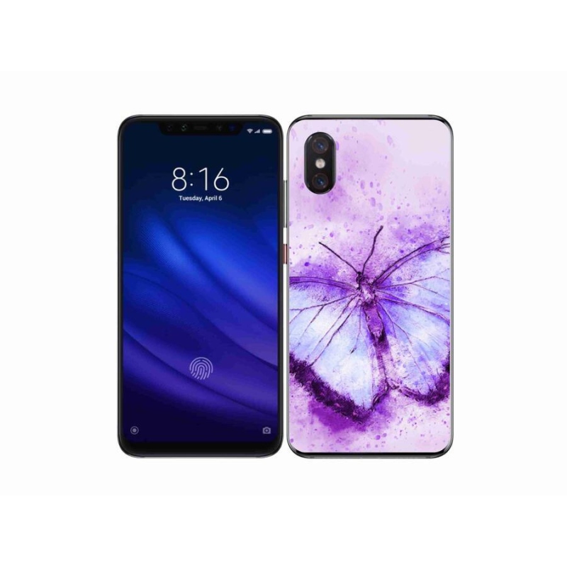 Gél borítás mmCase a Xiaomi Mi 8 Pro számára - lila pillangó