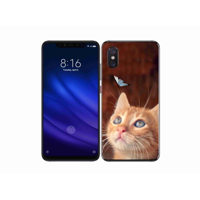 Gél borítás mmCase a Xiaomi Mi 8 Pro számára - pillangó és cica