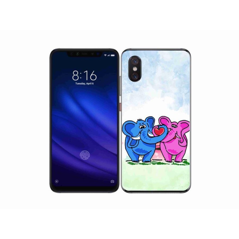 Gél borítás mmCase a Xiaomi Mi 8 Pro számára - szerelmes az elefántokba