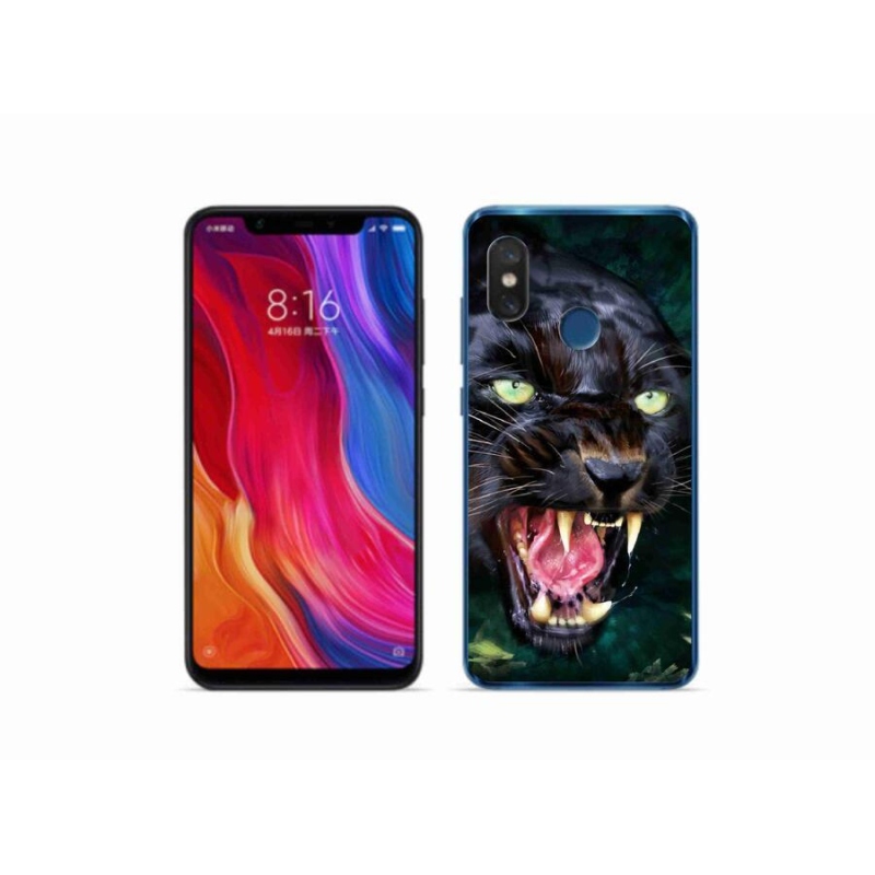 Gél borítás mmCase a Xiaomi Mi 8-hoz - dühös fekete párduc
