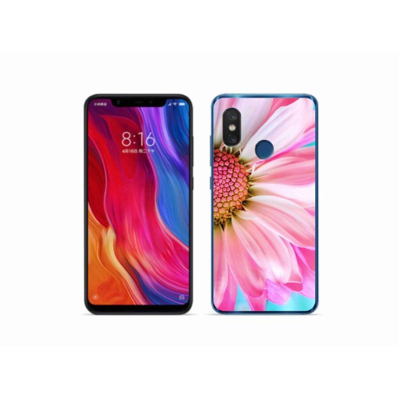 Gél borítás mmCase a Xiaomi Mi 8-hoz - rózsaszín virág