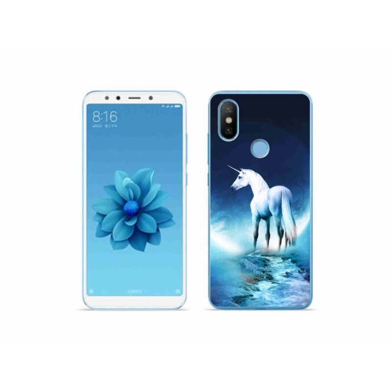 Gél borítás mmCase a Xiaomi Mi A2 készülékhez - fehér egyszarvú