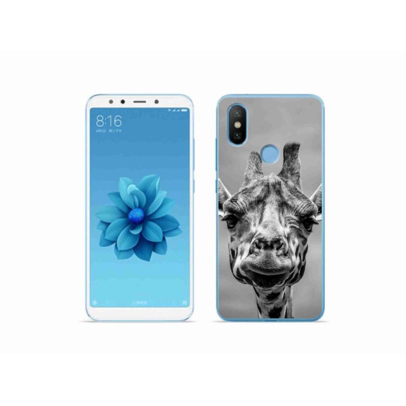 Gél borítás mmCase a Xiaomi Mi A2 készülékhez - fekete-fehér zsiráf
