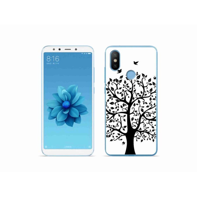 Gél borítás mmCase a Xiaomi Mi A2-hez - fekete és fehér fa