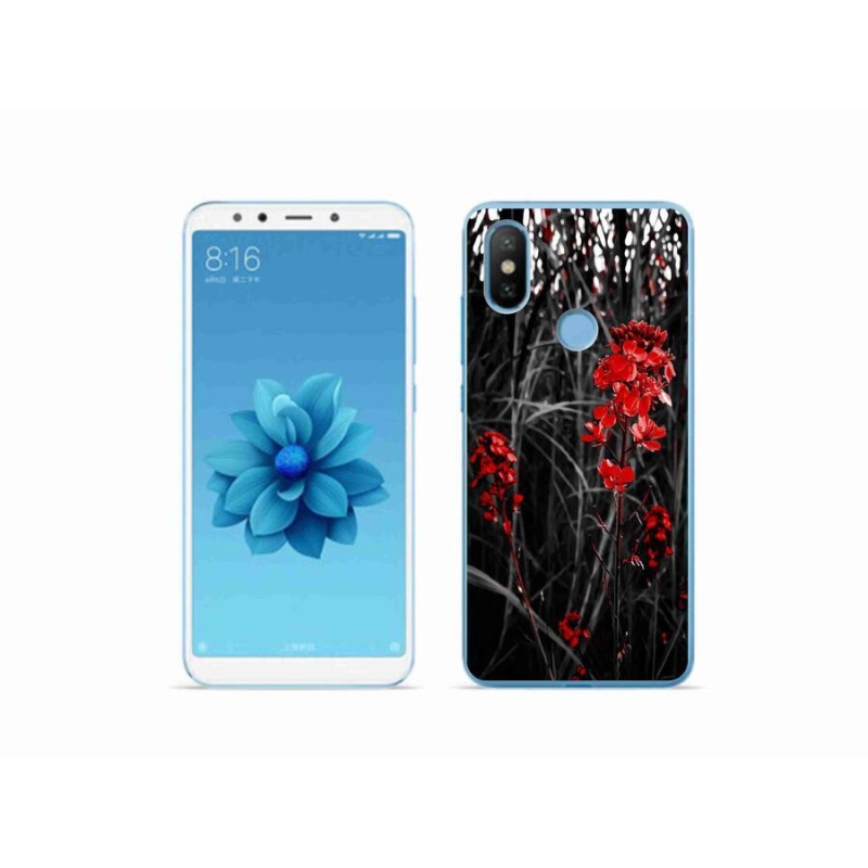 Gél borítás mmCase a Xiaomi Mi A2-hez - piros növény