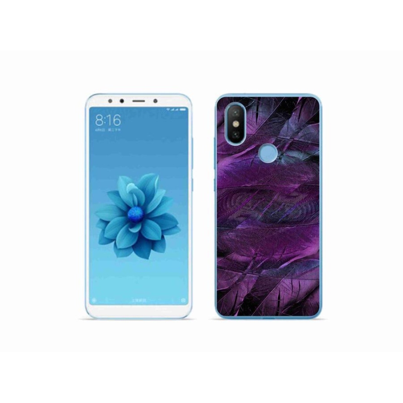 Gél borítás mmCase a Xiaomi Mi A2-hez - lila tollak