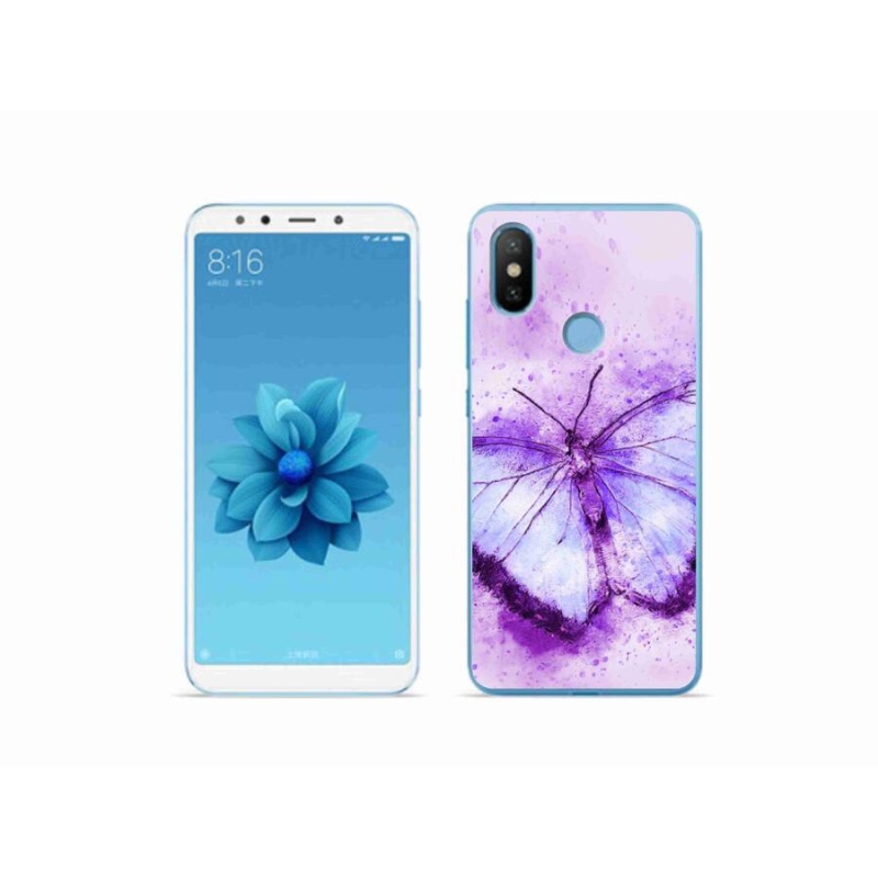 Gél borítás mmCase a Xiaomi Mi A2-hez - lila pillangó