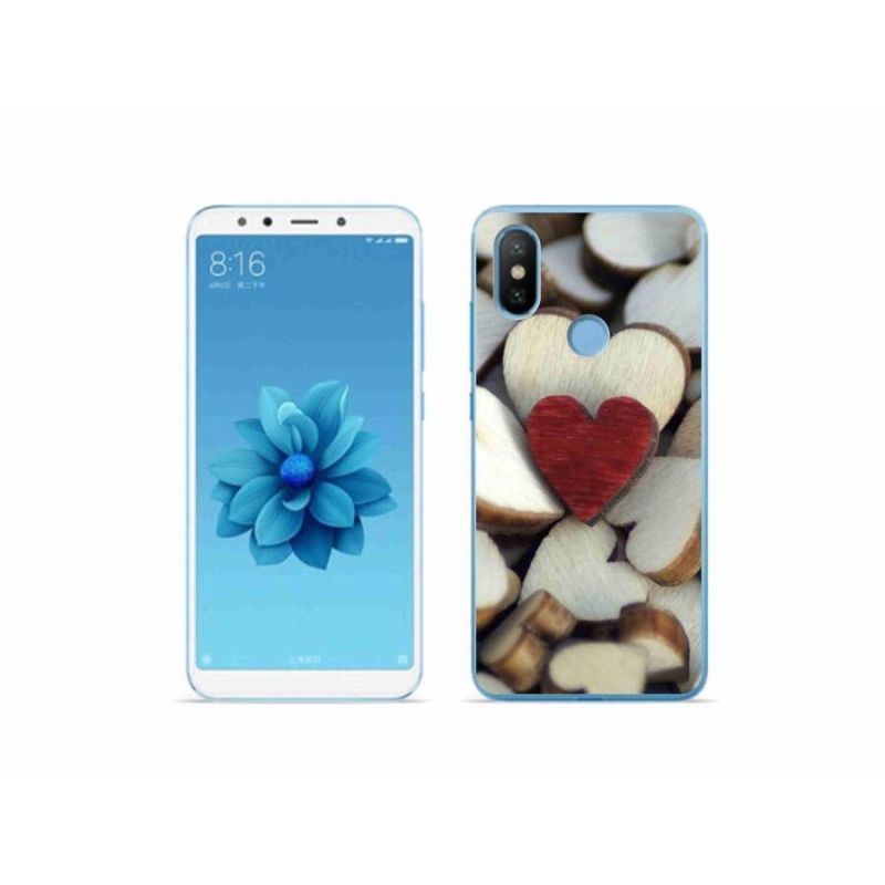 Gél borítás mmCase a Xiaomi Mi A2 készülékhez - gravírozott piros szív