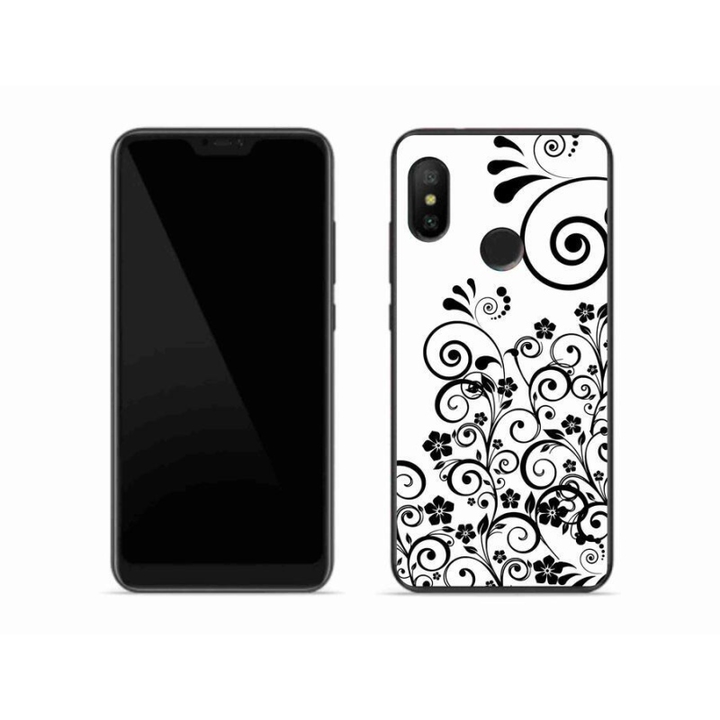 Gél borítás mmCase a Xiaomi Mi A2 Lite készülékhez - fekete és fehér virágminták