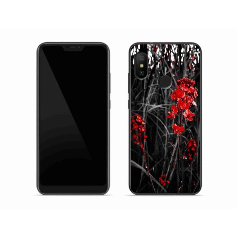 Gél borítás mmCase a Xiaomi Mi A2 Lite számára - piros növény