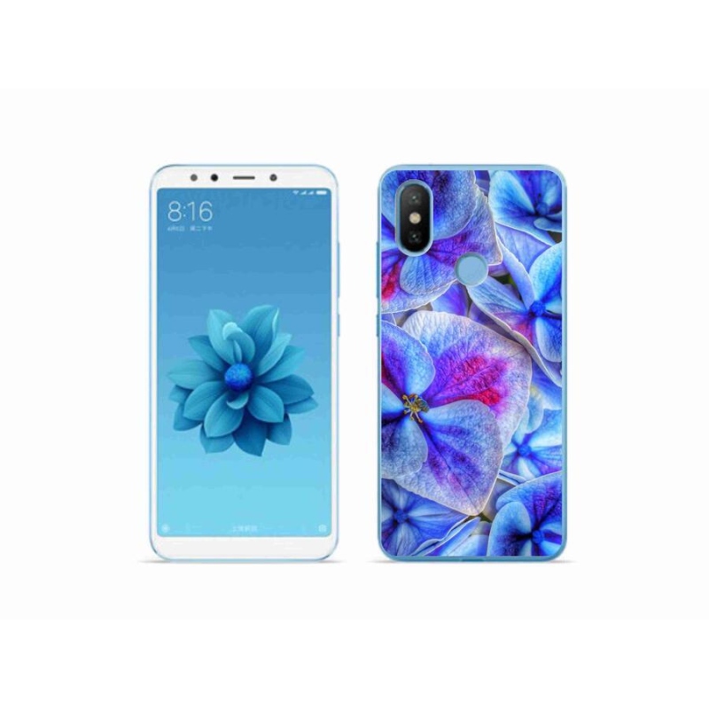 Gél borítás mmCase a Xiaomi Mi A2-hez - kék virágok 1