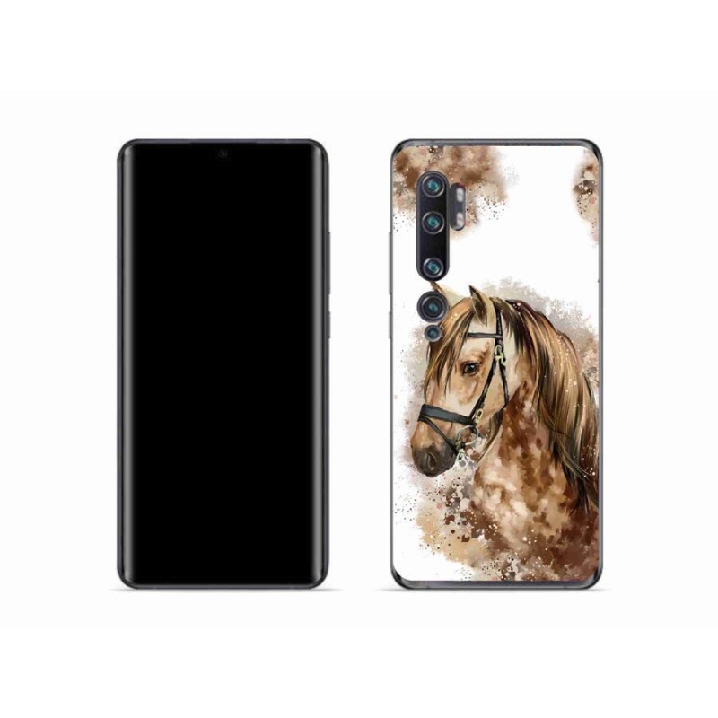 Gél borítás mmCase a Xiaomi Mi Note 10 készülékhez - barna rajzfilm ló