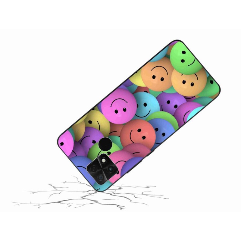 Gél borító mmCase a Xiaomi Poco C40 készülékhez - színes smiley-k