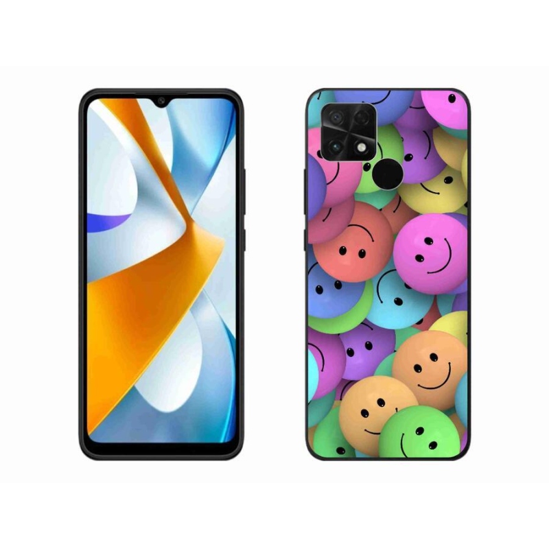 Gél borító mmCase a Xiaomi Poco C40 készülékhez - színes smiley-k