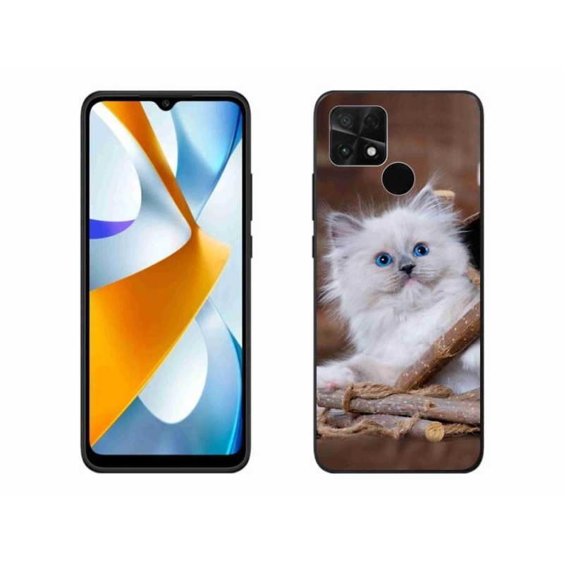 Gél borítás mmCase a Xiaomi Poco C40 készülékhez - fehér cica