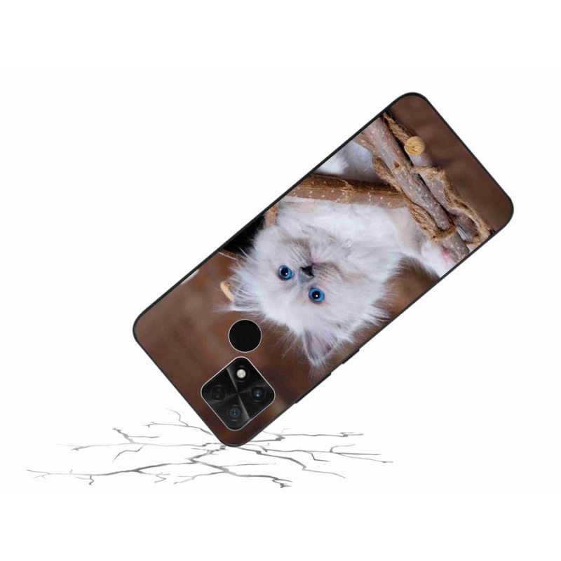 Gél borítás mmCase a Xiaomi Poco C40 készülékhez - fehér cica