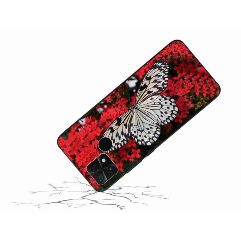 Gél borítás mmCase a Xiaomi Poco C40 készülékhez - fekete-fehér pillangó 1