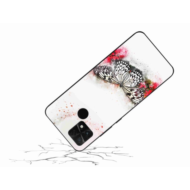 Gél borítás mmCase a Xiaomi Poco C40 készülékhez - fekete-fehér pillangó