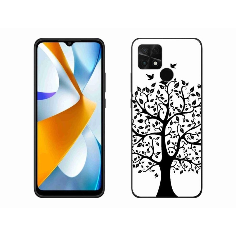 Gél borítás mmCase a Xiaomi Poco C40-hez - fekete és fehér fa