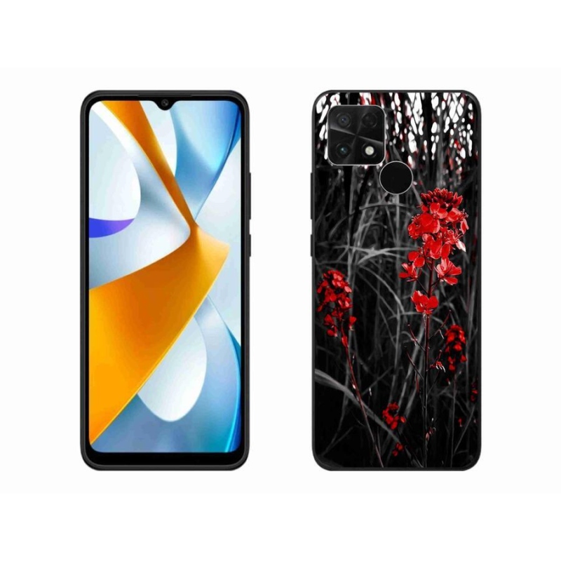 Gél borítás mmCase a Xiaomi Poco C40 - piros növényhez