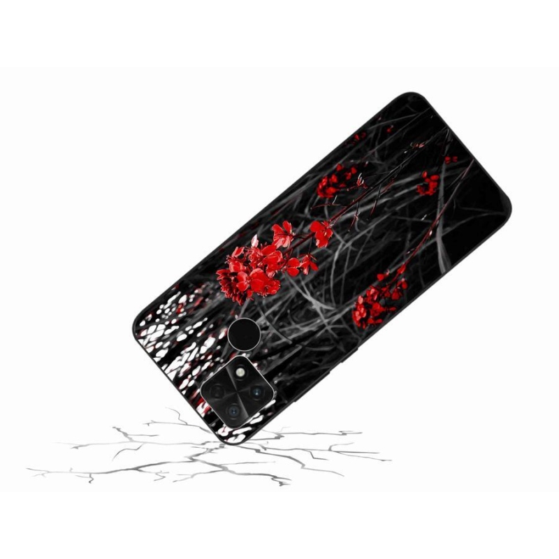 Gél borítás mmCase a Xiaomi Poco C40 - piros növényhez
