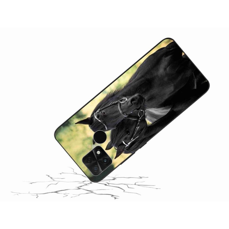 Gél borítás mmCase a Xiaomi Poco C40-hez - két fekete ló