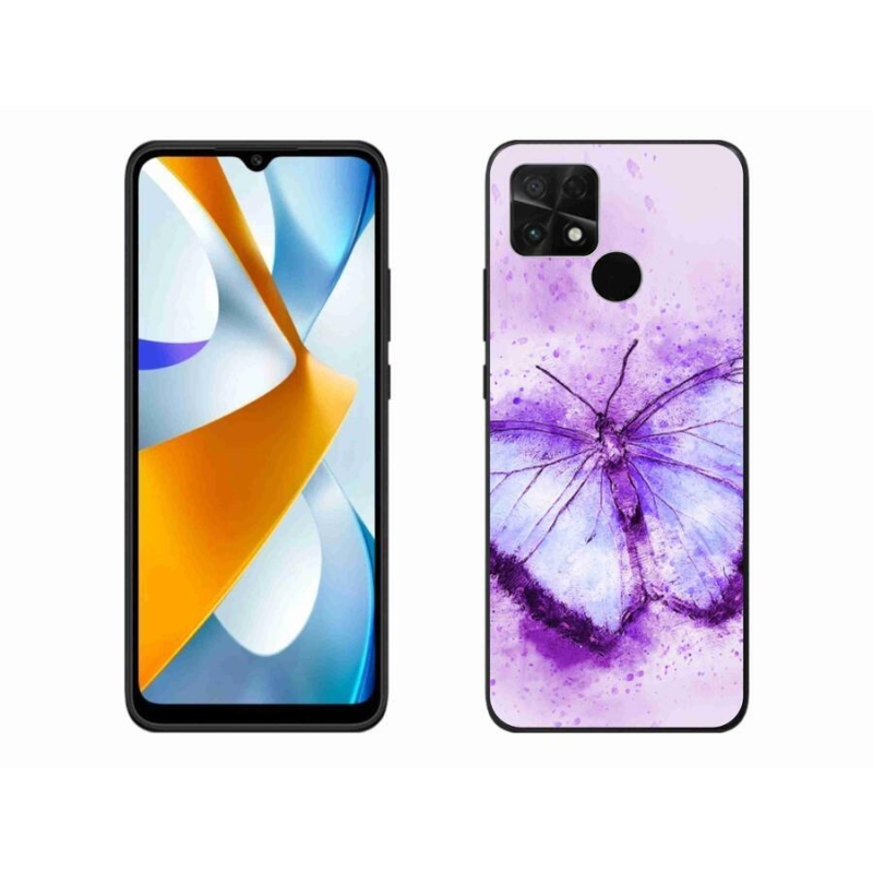 Gél borítás mmCase a Xiaomi Poco C40 készülékhez - lila pillangó