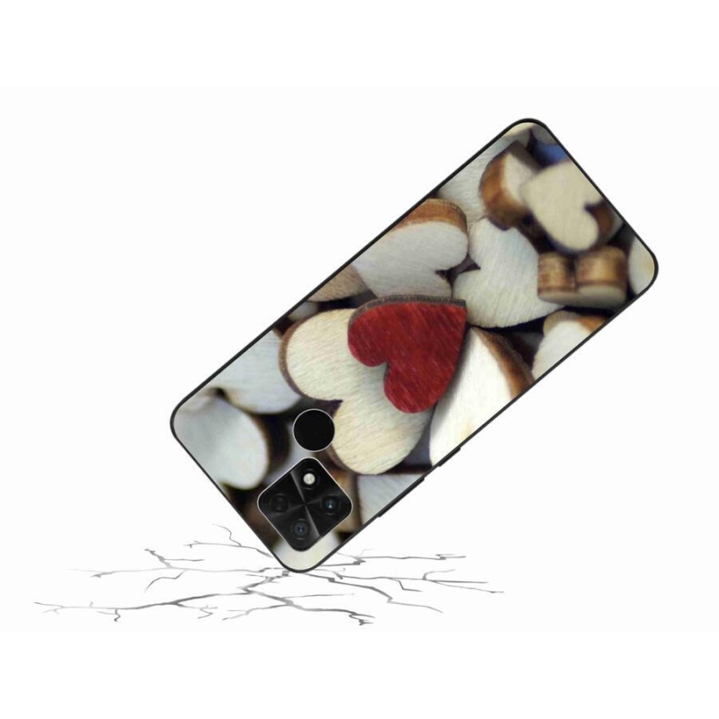 Gél borítás mmCase a Xiaomi Poco C40 készülékhez - gravírozott piros szív