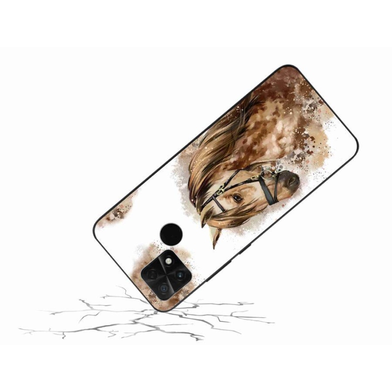 Gél borítás mmCase a Xiaomi Poco C40 készülékhez - barna rajzfilm ló