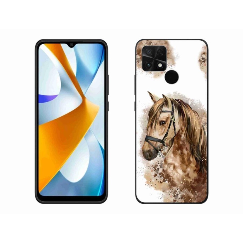 Gél borítás mmCase a Xiaomi Poco C40 készülékhez - barna rajzfilm ló