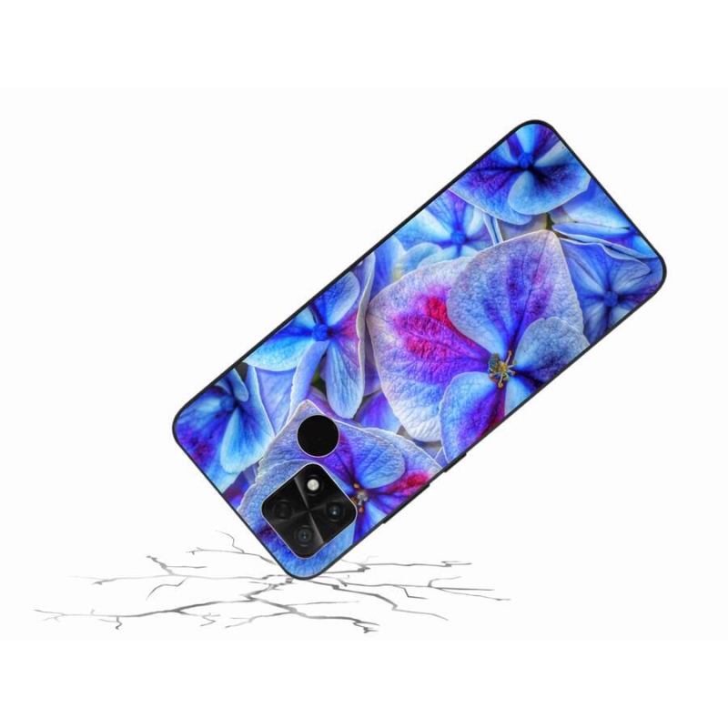 Gél borító mmCase a Xiaomi Poco C40 készülékhez - kék virágok 1