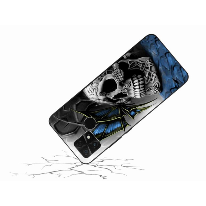 Gél borítás mmCase a Xiaomi Poco C40 készülékhez - pillangó és koponya