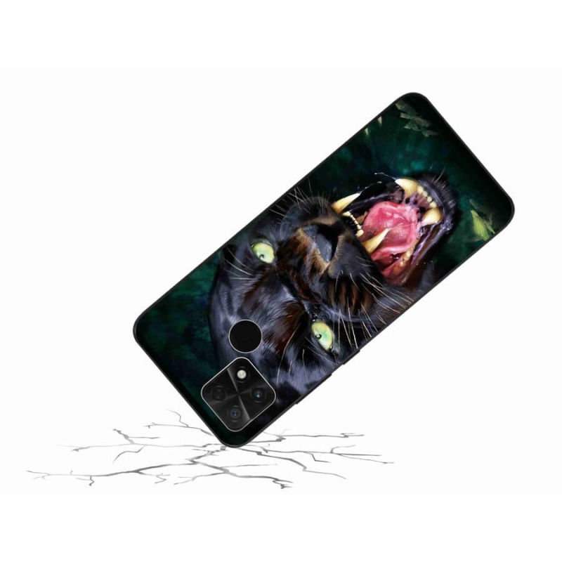 Gél borítás mmCase a Xiaomi Poco C40 készülékhez - dühös fekete párduc