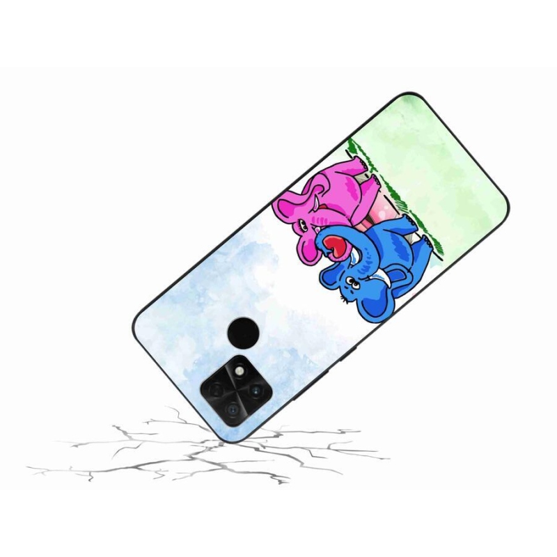 Gél borítás mmCase a Xiaomi Poco C40 készülékhez - szerelmes elefántok