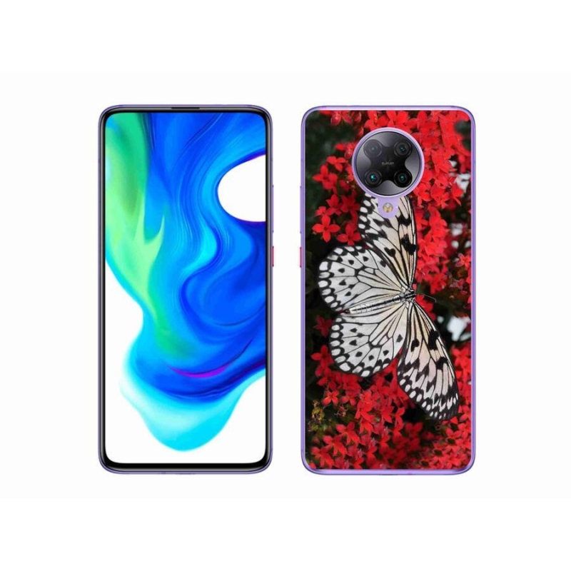 Gél borítás mmCase a Xiaomi Poco F2 Pro számára - fekete és fehér pillangó 1