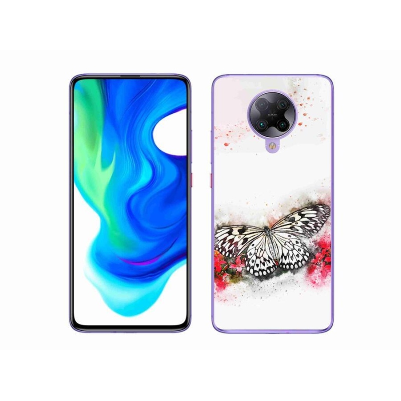 Gél borítás mmCase a Xiaomi Poco F2 Pro számára - fekete és fehér pillangó