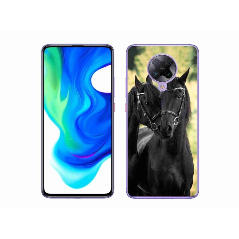 Gél borítás mmCase a Xiaomi Poco F2 Pro számára - két fekete ló