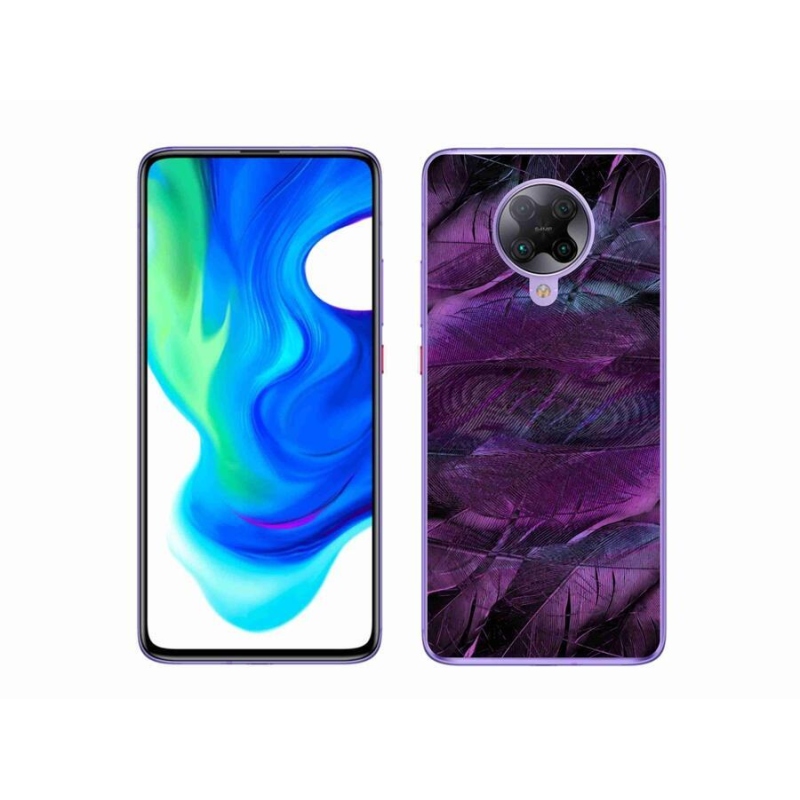 Gél borítás mmCase a Xiaomi Poco F2 Pro számára - lila tollak