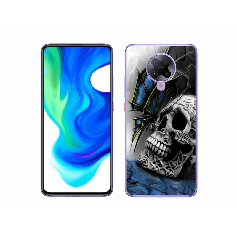 Gél borítás mmCase a Xiaomi Poco F2 Pro számára - pillangó és koponya