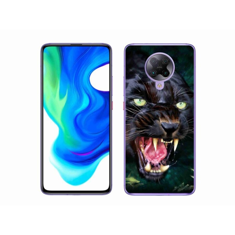 Gél borítás mmCase a Xiaomi Poco F2 Pro számára - dühös fekete párduc
